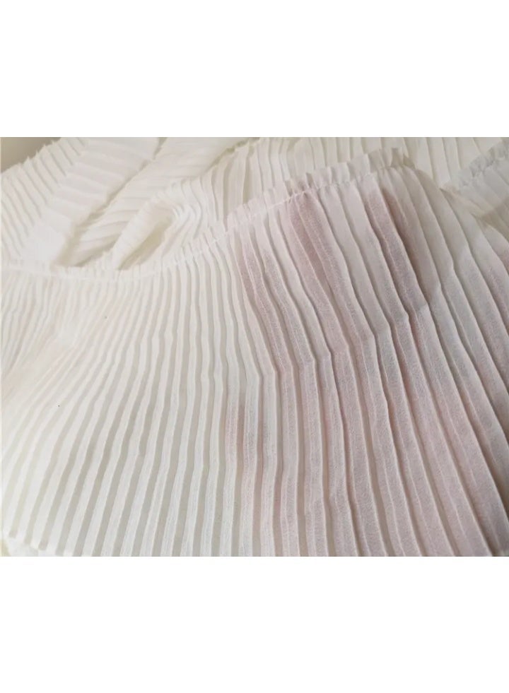 Silk cornice (lampshade cover replacement part), matte pearl white color, length 54 cm, width 24 cm, depth 27 cm, used for decoration, fashion and crafts. - Image 4